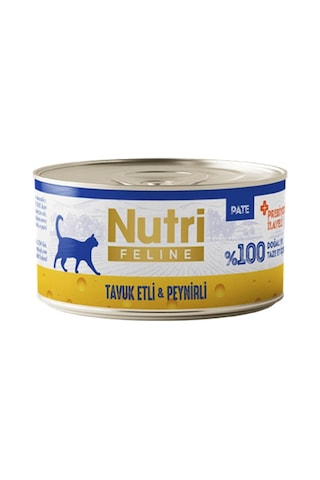 Nutri Feline Adult Pate 70gr Tavuk Etli & Peynirli 6 Adet Yaş Yetişkin Kedi Maması