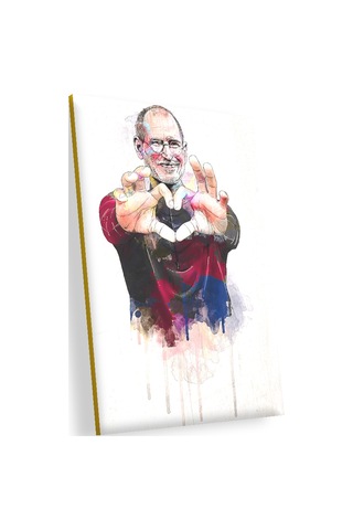 Cakasepetim Steve Jobs Kalp Görsel Ahşap Mdf Tablo