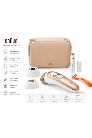 Braun Skin İ-expert Pro 7 Pl7147 Akıllı Ipl Cihazı + Mini Tüy Alma , Venüs Jilet Hediyeli