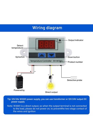 Ximistore9 "su Geçirmez Sensörlü Akıllı Dijital Termostat - Isıtma/soğutma Kontrol Cihazı"