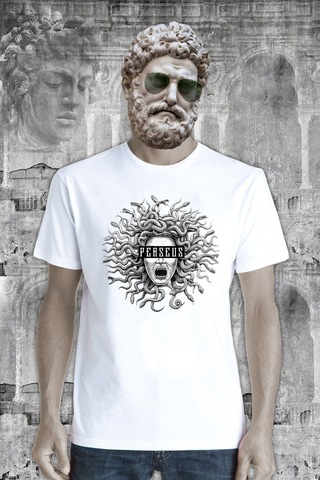 Flood Of Style Unisex Mitoloji Perseus Unisex Tişört Beyaz