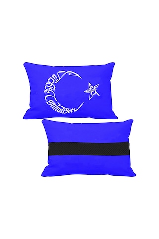 Ay Yıldız Baskılı Mavi Boyun Yastığı Her Araca Uyumlu