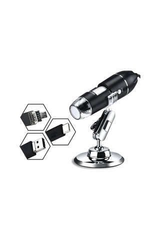 Mikroskop Kiti 3, Pc Braketi İle 1 Usb Dijital Mikroskop 1600x Mikroskop Lens Adaptörleri
