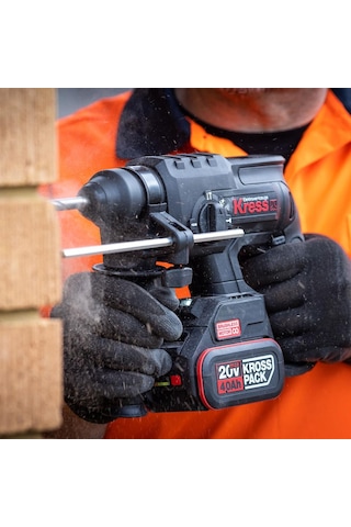 Kress KU390.4 20V 4.0AH. 2.0J Li-ion Çift Akülü Sds-Plus Pnömatik Kırıcı Delici