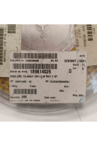 Taje687k006rnj 680mf 6.3v Avx Tantal Kondansatör 100 Adet