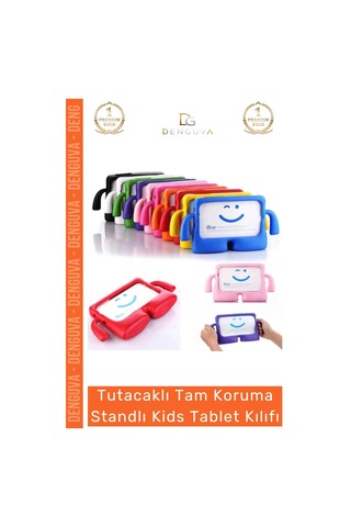 Tablettutucu Apple İpad 7 8 9 Nesil 10 2 Inç Yumuşak Dokulu Tutacaklı Darbe Tam Koruma Standlı Kids Diğer