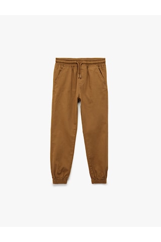 Koton Pamuklu Beli Bağcıklı Cepli Jogger Gabardin Pantolon Deve Tüyü 6skb40018tw Taba