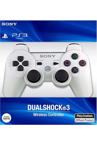 Sony PS3 Joystick PS3 Kol Beyaz Şarj Kablosu ile Birlikte