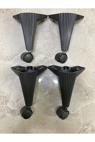 Tekerlekli Sehpa Masa Ayağı, Akıllı Sehpa Ayağı, Sihirli Sehpa Ayağı Siyah 4 Adet 360 Derece 20 Cm T