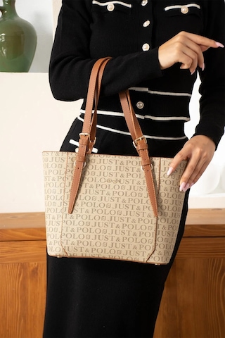 Just Polo Şık Ve Lüks Tasarım El Ve Omuz Çantası Yeni Sezon Ebat :boy: 25 En : 35 Cm Vizon - Taba