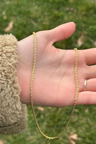 14 Ayar 3mm Halat Altın Kolye Gold