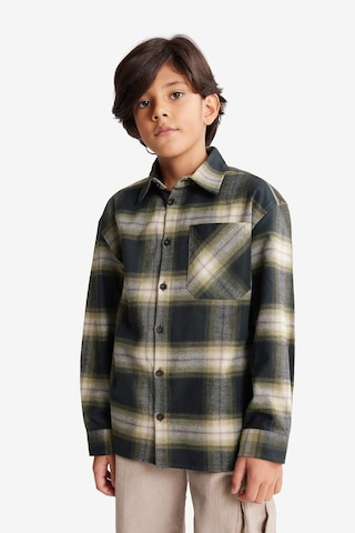 Defacto Erkek Çocuk Oversize Geniş Kalıp Polo Yaka Kareli Flanel Uzun Kollu Gömlek G3460a825wnkh190 Haki-kh190