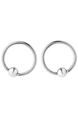 Homyl 1 Çift Paslanmaz Çelik Burun Tragus Dudak Tutucu Boncuklu Gümüş