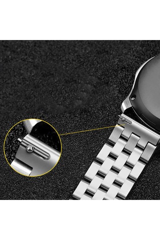 Galaxy Watch 42mm 20mm Uyumlu Krd-20 Metal Frm Kordon Siyah