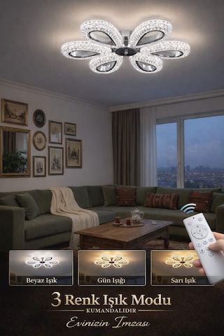 Yagmur 6lı Gold Avize 3 Renk Led Secenekli Salon Oturma Odası Avize Gümüş - Krom Yagmur 6lı Gold Avize 3 Renk Led Secenekli Salon Oturma Odası Avize Gümüş - Krom