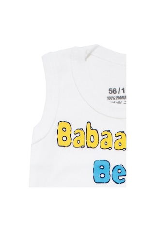 Bebegen Unisex Beyaz Babaannem Beni Çok Seviyor Yazılı Askılı Zıbın Çok Renkli