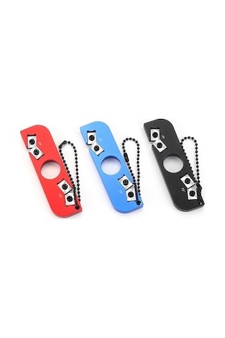 Pazly Kırmızı Açık Halka Çift Kafa Taşınabilir Kalemtıraş Keskinleştirici Aleti, 9x2.5x0.6 Cm, 40 Gr