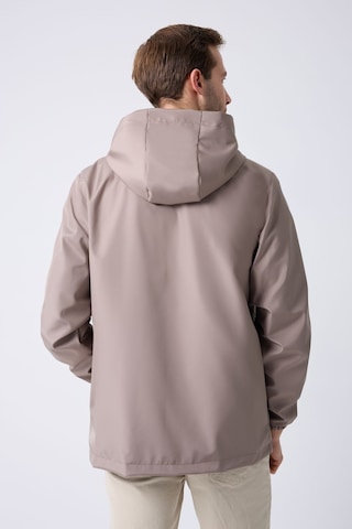 Freemen Erkek Vizon Astarlı Kanguru Su Ve Rüzgar Geçirmez Kapüşonlu Yağmurluk Vizon