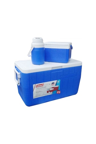 Coleman 3-piece Cooler Combo 48 Qt 45.4 Lt Bl Combo 5 Qt 3 Gal. C002 Buzluk Set Mavi