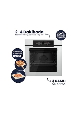 Ferre Pizzart&fryart QEP65CB Ankastre Fırın + Pizza Taşı & Küreği