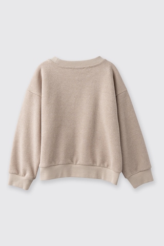 Panço Kız Çocuk Nakışlı Sweatshirt Bej