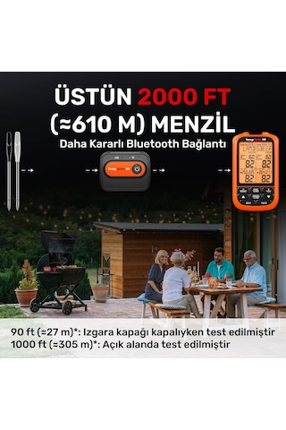 Thermopro Tp863b 2problu Zamanlayıcılı 610m Kablosuz Barbekü/mangal Profesyonel Pişirme Termometresi