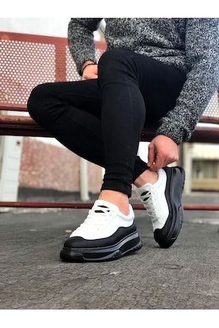 Aymood Jy507 Alone Bağcıklı Cilt Erkek Günlük Sneaker Ayakkabı Cst Beyaz/siyah