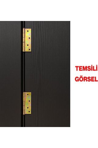 Metal Yaprak Menteşe 2 Adet Prinç Sarı No:4 Mobilya Pencere Kapı Dolap Pvc Menteşesi İki Kanatlı Diğer