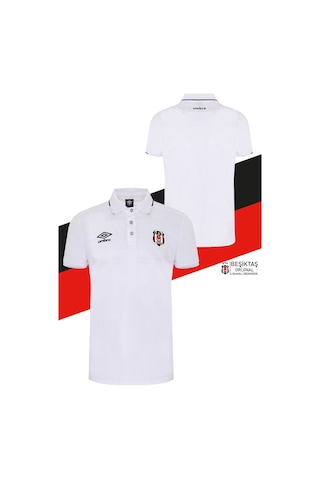 Beşiktaş Orijinal Lisanslı Polo Yaka Beyaz T-shirt Bjk Kartal Baskılı Hediyelik Ahşap Kutulu Beyaz