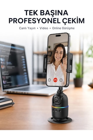 Mey İthalat Canlı Yayın Ve Video Çekimleri İçin Otomatik Yüz Takipli Masaüstü Gimbal Yeni Nesil