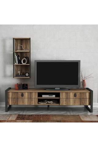 Dekorister Exclusive Lost Metal Tv Ünitesi Ceviz