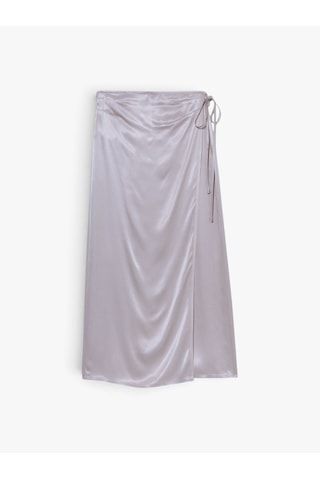 Sisley %100 Viskoz Saten Midi Etek Kadın Gri Etek - 325p42bzl002r