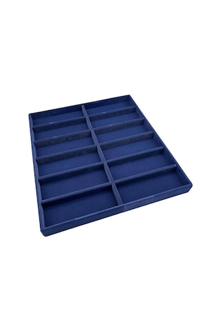 Yerli Üretim Havana Model Süet Kumaş Lacivert Renk 38 Cm / 36 Cm Gözlük Sergileme Çekmece Içi Stand Çok Renkli