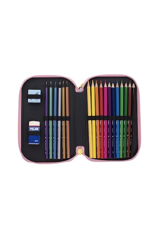 Mılan 081364sm2 Swıms 3 Cepli Setli Kalem Çantası Sarı - Pembe