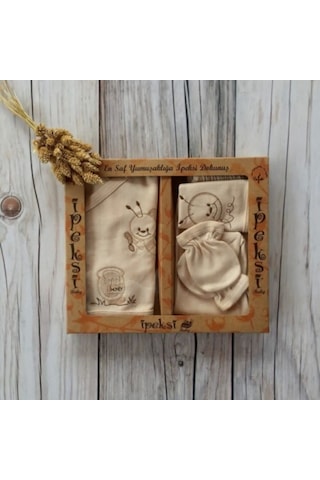 3 Ay Organik 5'li Hastane Takımı Krem Krem