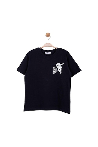 Nk Kids Erkek Çocuk Pamuklu All The Way Up Yazılı T-shirt-14001-siyah Siyah