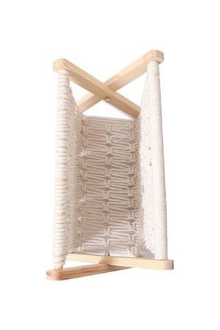 Nordic Pamuk Dokuma Depolama Sepeti Boho Makrome Magazin Raf Masaüstü Kitap Raf Dekoratif Raflar