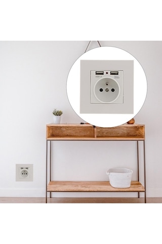 Pazly Yönlü Usb Takımı - Suntek Uyumlu Duvar Prizleri Çiftli Bq