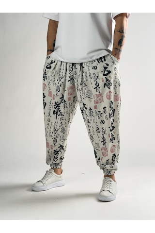 Cocopelli Chinese Beyaz Erkek Pileli Jogger Pantolon Coc2810 Beyaz
