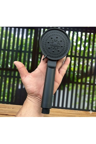 Karizma Renk Detay Siyah - Ayarlanabilir 5 Fonksiyonlu - Turbo Basınçlı - Ultra Lüks El Duş Başlığı Siyah