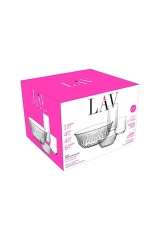 Lav Life Cam Bardak Seti 15'li (1 Büyük Kase, 6 Küçük Boy Kase, 4 Meşrubat Bardağı, 4 Viski Bardağı)