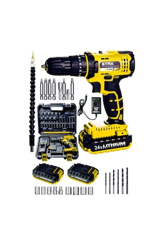 Staxx Power STX1069 24V 5Ah Li-ion Çift Akülü Darbeli Matkap Vidalama + 24 Parça Uç
