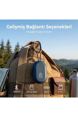 Bix Bxws01 Bluetooth 6.0 Ipx4 Suya Dayanıklı 8w Taşınabilir Hoparlör Microsd & Usb Destekli Speaker Mavi