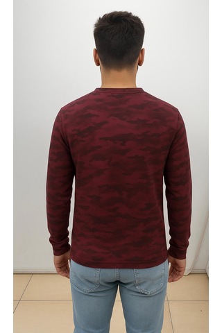 Axxel Erkek Bordo Sweatshirt-w1083 Bordo 2 İplik Şardonsuz