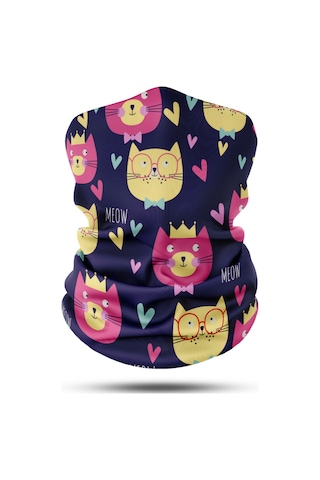 Dair Kedi Meow Desenli Motosiklet Bandana Boyunluk Outdoor Balaklava