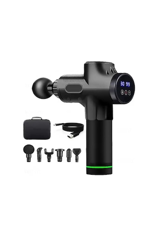 6 Başlıklı Led Ekranlı Şarjlı Darbeli Masaj Tabancası