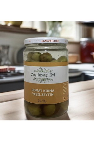 Yöresel Doğal Tatlandırma El Kırması Domat Sofralık Yeşil Zeytin İri Kalibre Cam Kavanoz 900 Gram 34811237