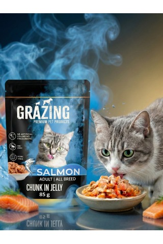 Somonlu Yaş Kedi Maması 85 Gr X 24 Adet Omega Destekli Kedi Yaş Maması
