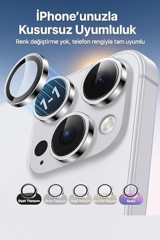 Premium Safir Kamera Lens Koruyucu İphone 17 Pro / 17 Pro Max, Havacılık Sınıfı Alüminyum Çerçeve, Ultra Hd Netlik, Çizilmeye Karşı Üstün Koruma Silver, İphone 17 Pro / 17 Pro Max
