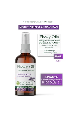 Flowy Oils Lavanta Suyu Nemlendirici ve Antioksidan Tonik Cam Şişe 100 ML